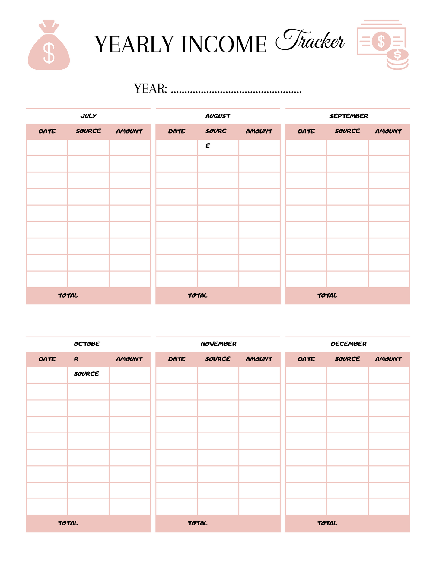 English: E-Book, She makes no Excuses Budget Planner