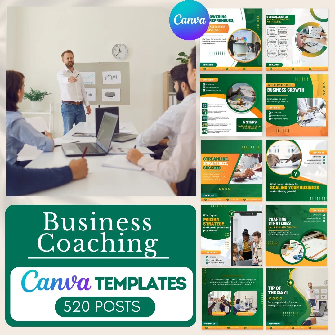 520 Business Coaching Posts - Social Media Templates