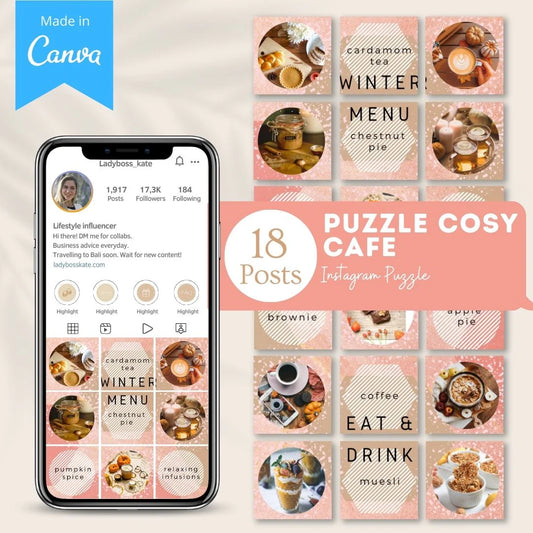 Puzzle Cosy Cafe - Canva Templates