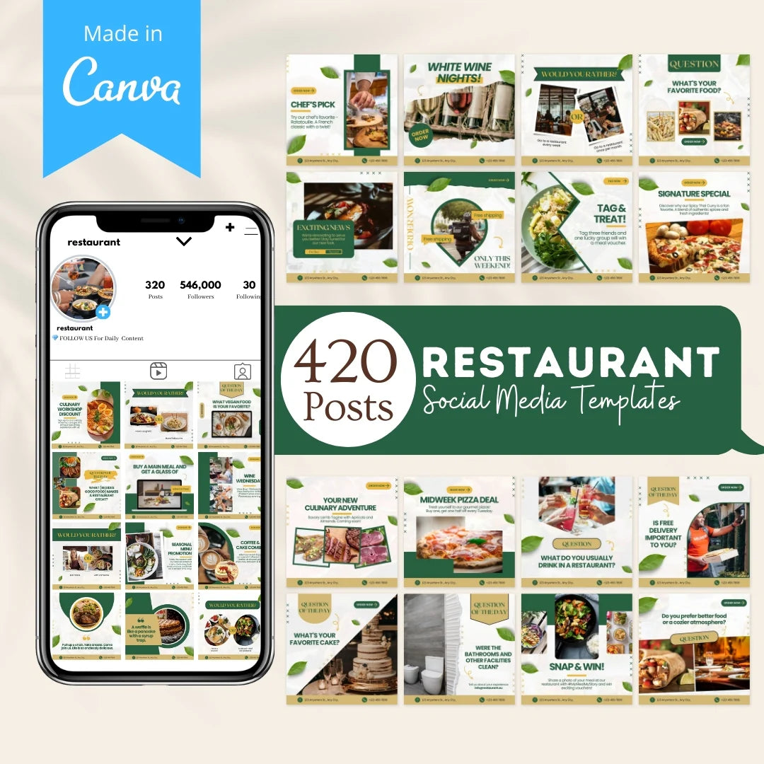 420 Restaurant Posts - Social Media Templates