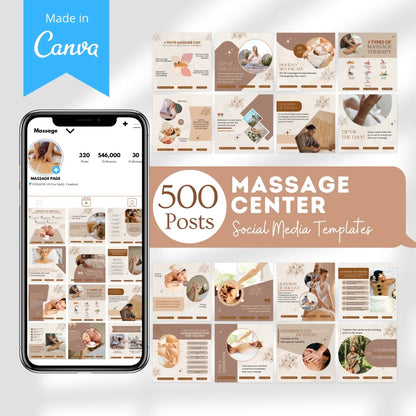 500 Massage Center - Social Media Canva Templates