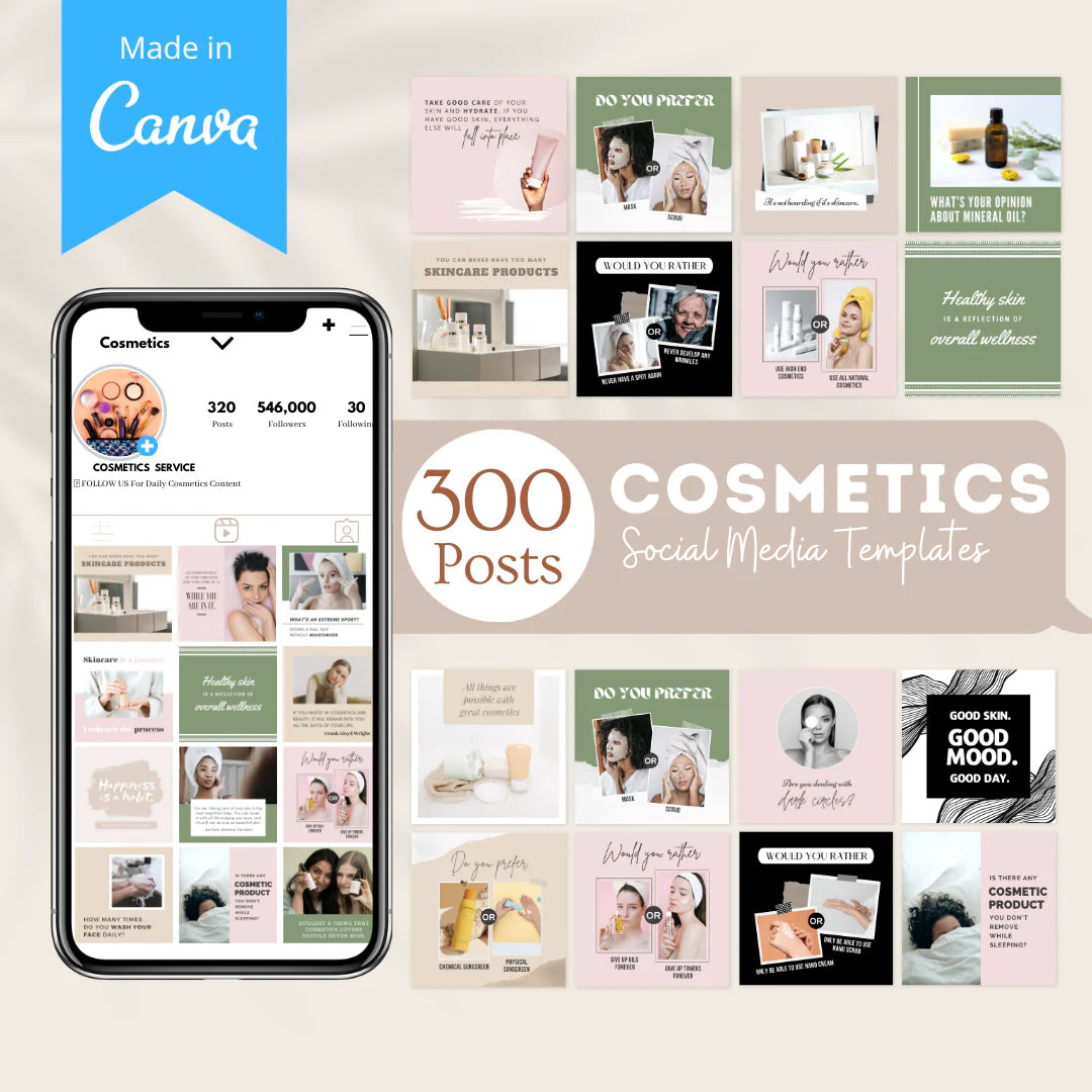 300 Cosmetics Posts - Social Media Templates