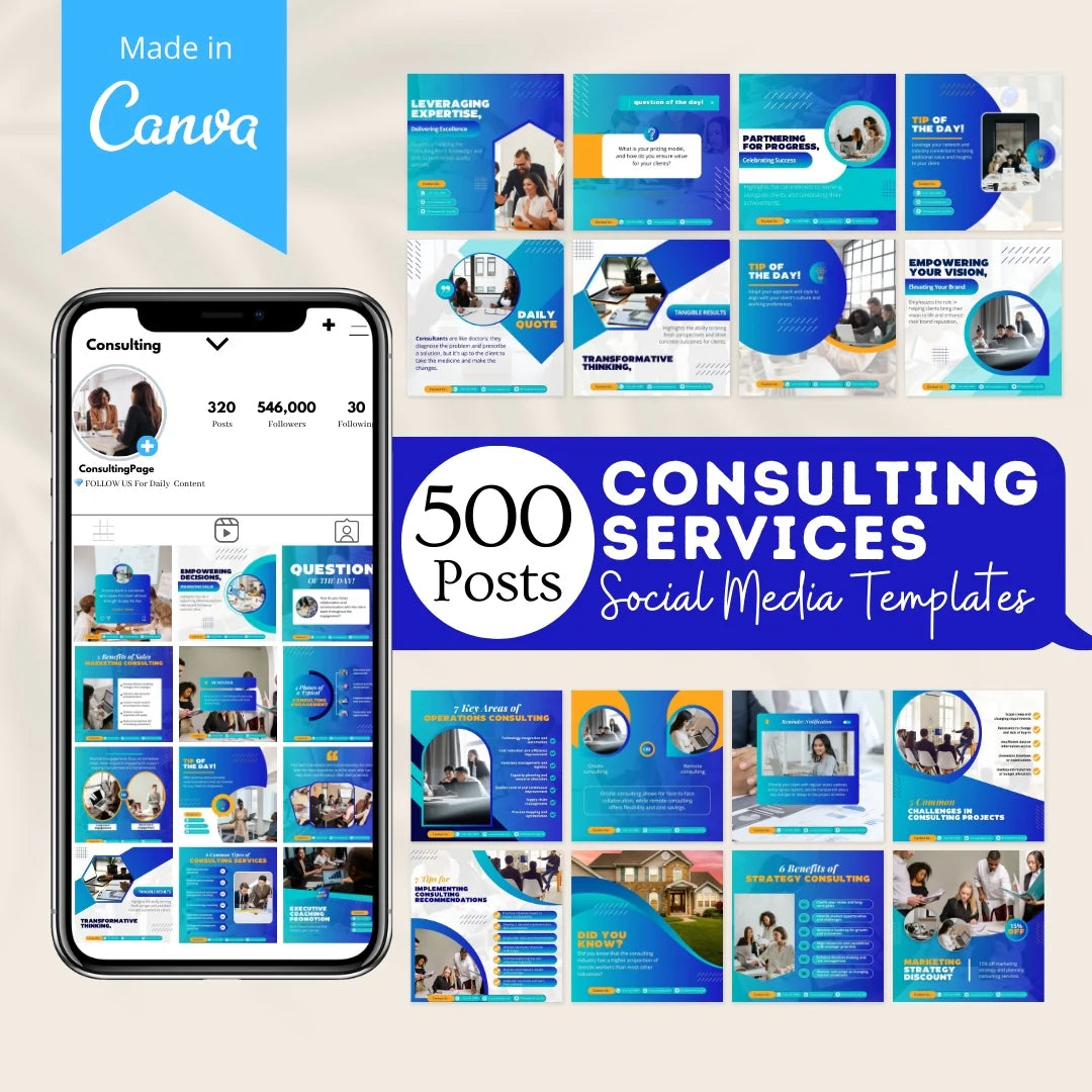 500 Consulting Services Posts - Social Media Templates