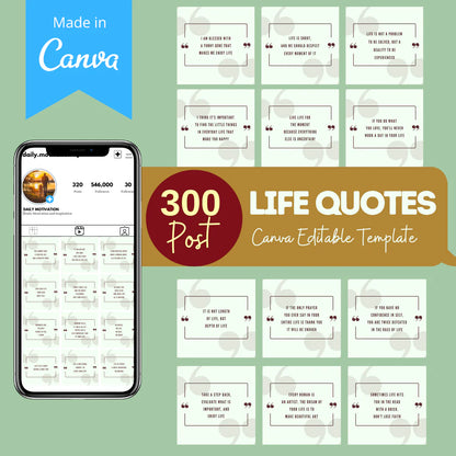 300 Life Quotes - Canva Editable Templates