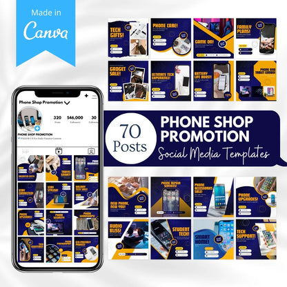 70 Phone Shop Promotion Canva Templates