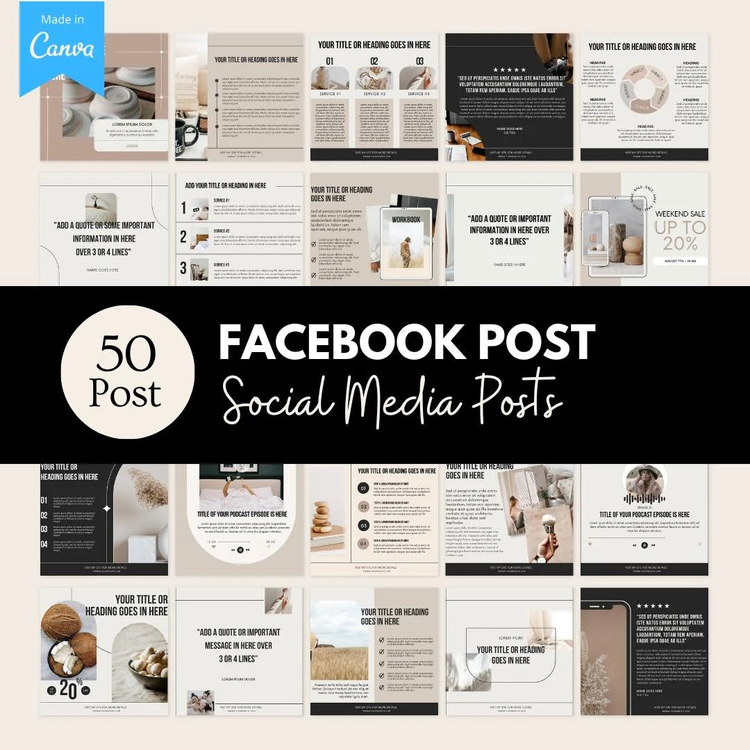 50 Facebook Post - Social Media Templates