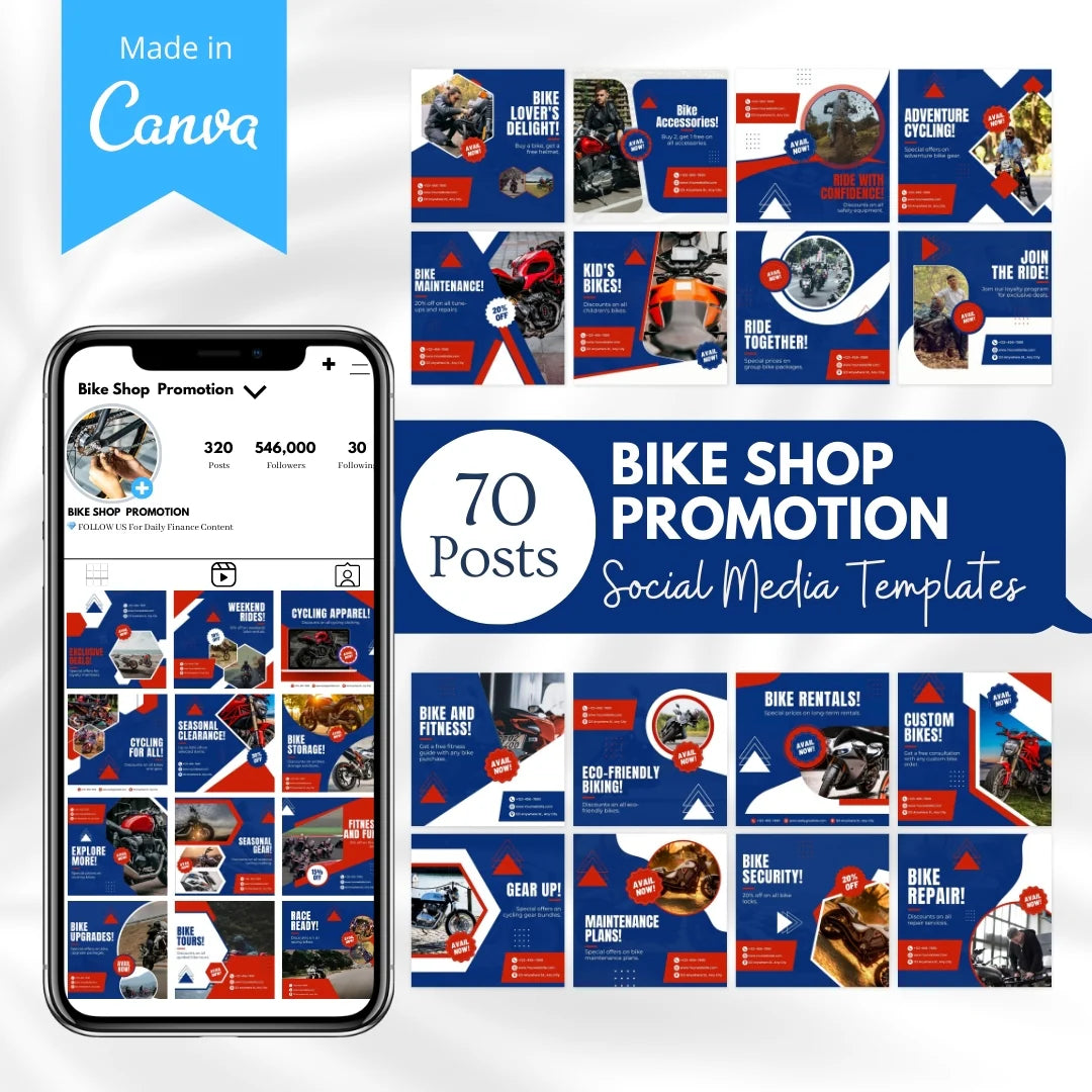 70 Bike Shop Promotion Canva Templates