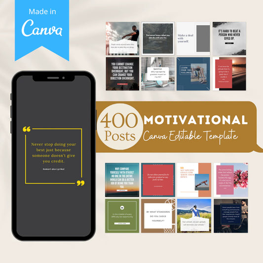 400 Motivational Posts - Social Media Templates