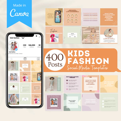 400 Kids Fashion Posts - Social Media Templates