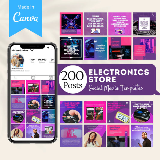 200 Electronics Store Posts - Social Media Templates