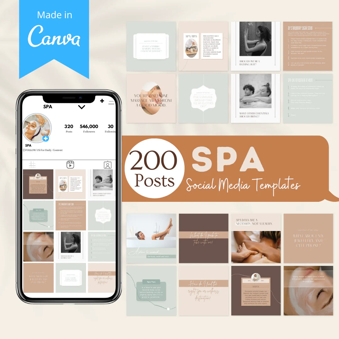 200 Spa Posts - Social Media Templates