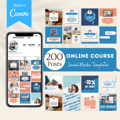 200 Online Course Posts - Social Media Templates