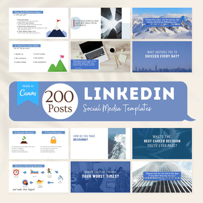 200 LinkedIn Posts - Social Media Templates