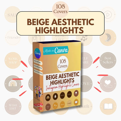 Beige Aesthetic Highlights" - 108 Instagram Highlight Covers