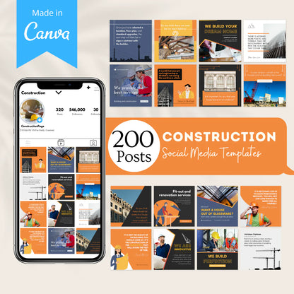 200 Construction Posts - Social Media Templates