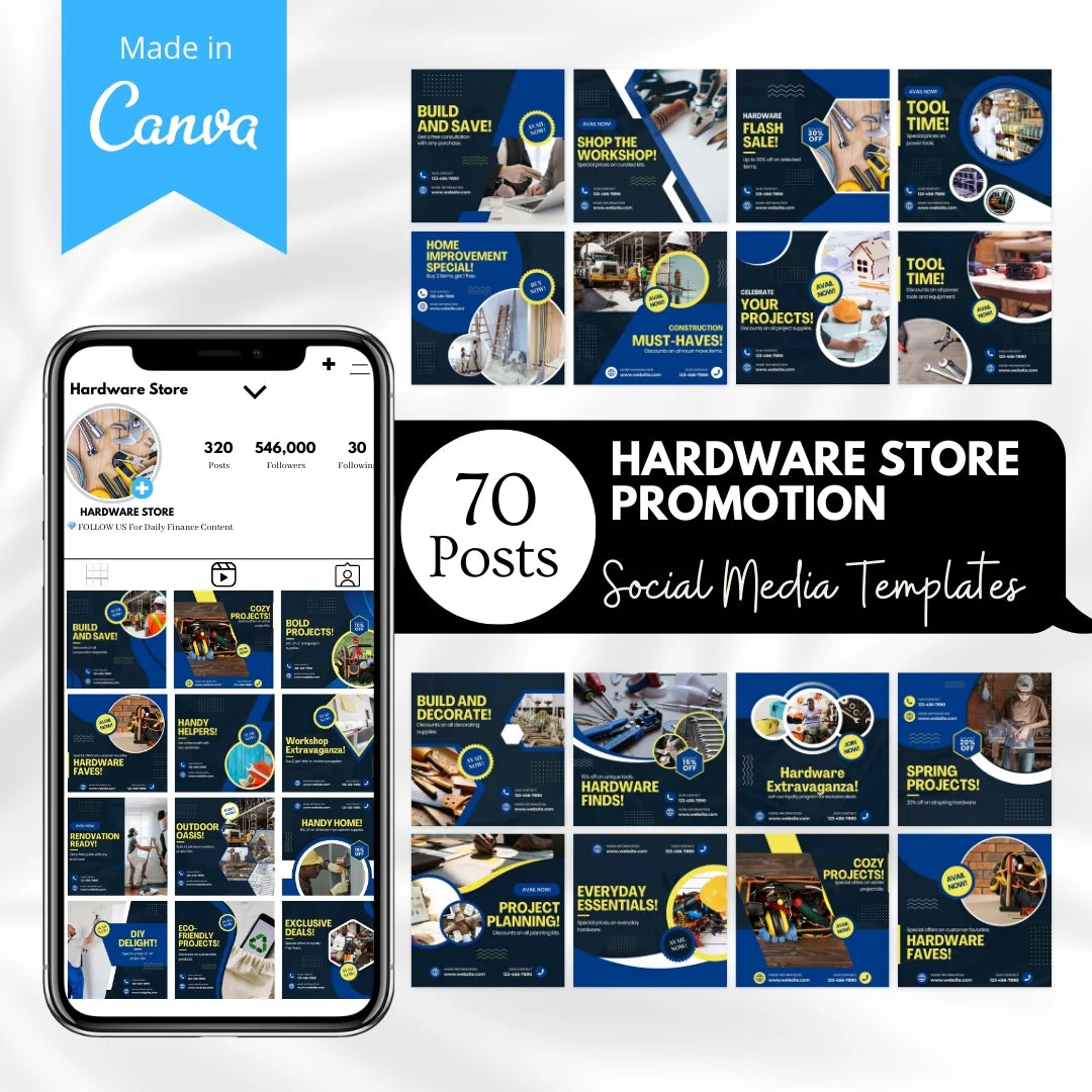 70 Hardware Store Promotion Canva Templates