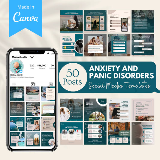 50 Anxiety and Panic Disorders - Social Media Templates