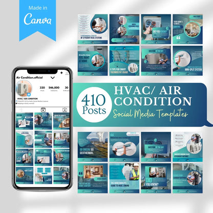 410 HVAC/Air Conditioning - Social Media Canva Templates