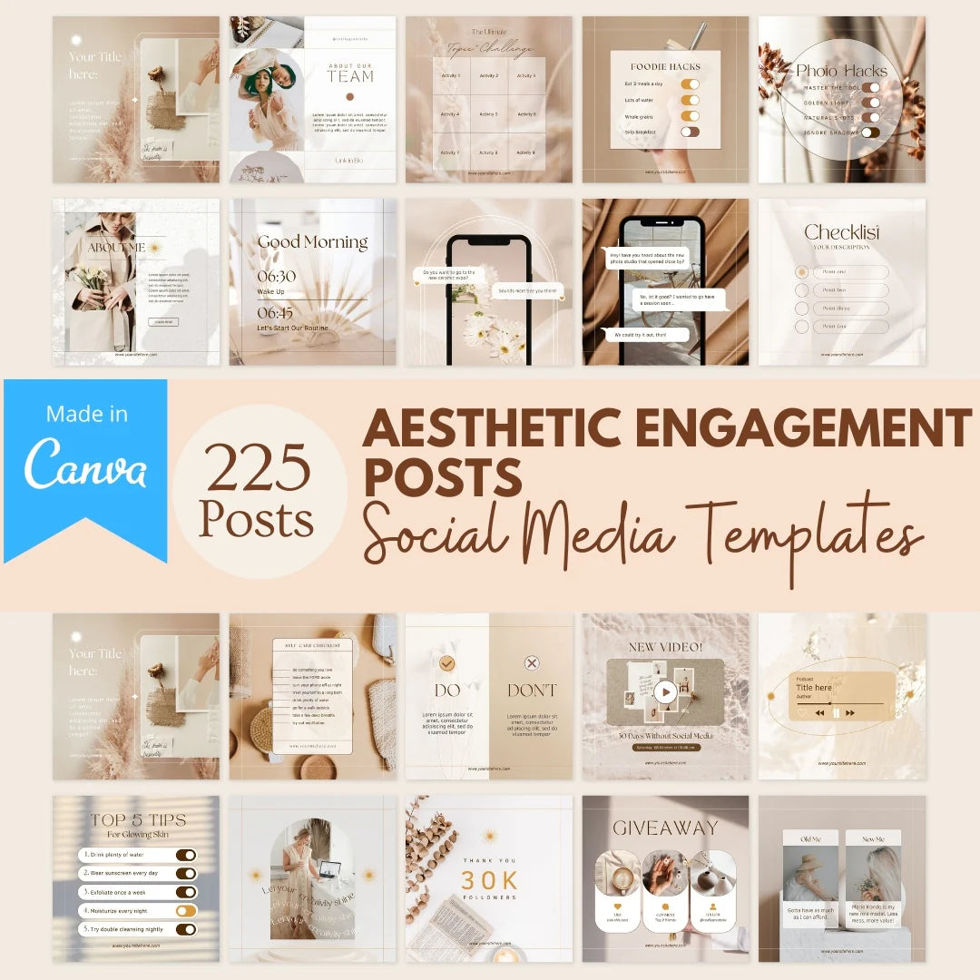 Aesthetic Engagement Posts - 225 Templates