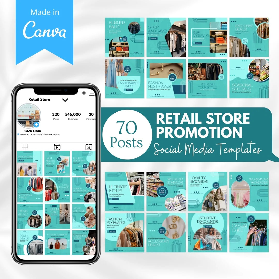 70 Retail Store Promotion Canva Templates