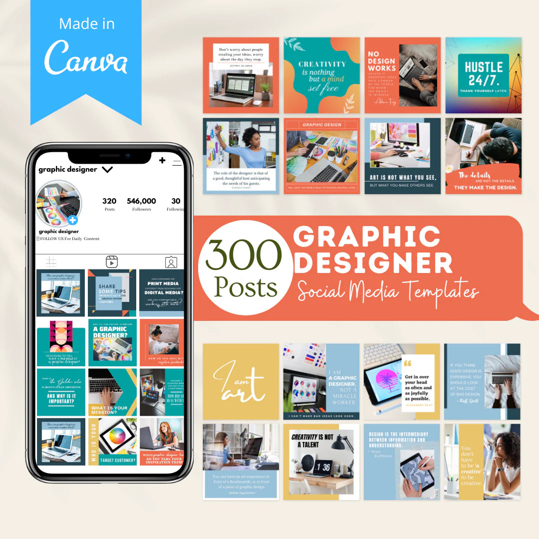 300 Graphic Designer Posts - Social Media Templates