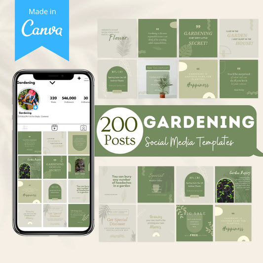 200 Gardening Posts - Social Media Templates