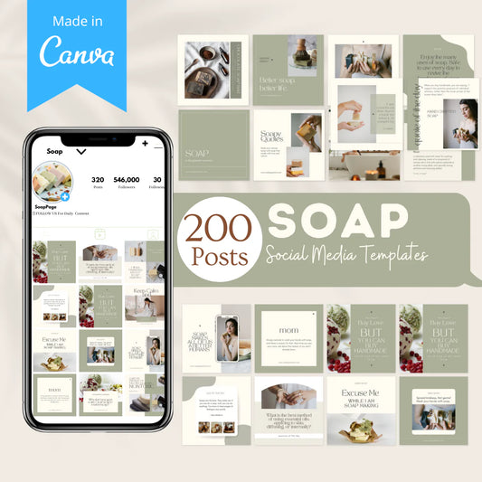 200 Soap Posts - Social Media Canva Templates