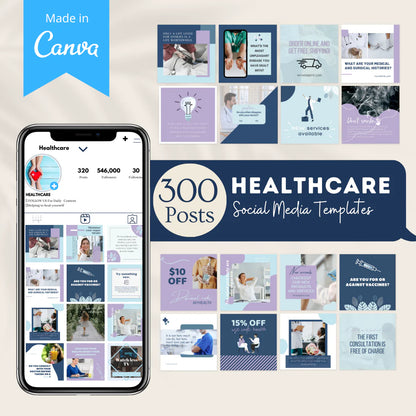 300 Healthcare Posts - Social Media Templates