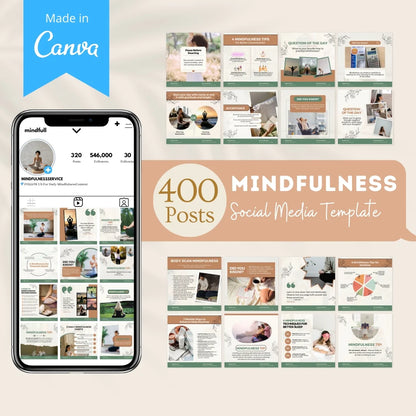 400 Mindfulness Posts - Social Media Templates