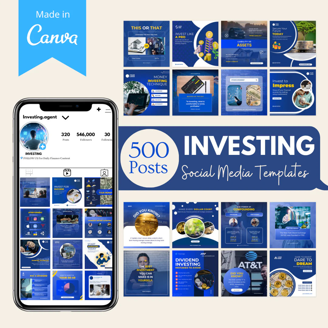 500 Investing Posts - Social Media Templates