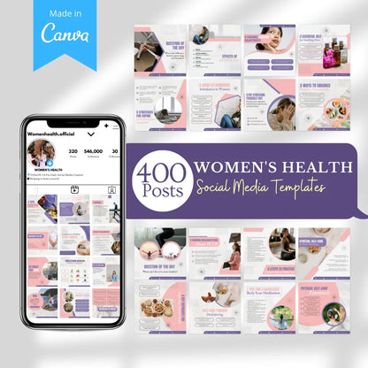 400 Women's Health Posts - Social Media Templates