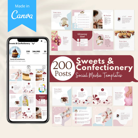 200 Sweets & Confectionery Posts - Social Media Templates