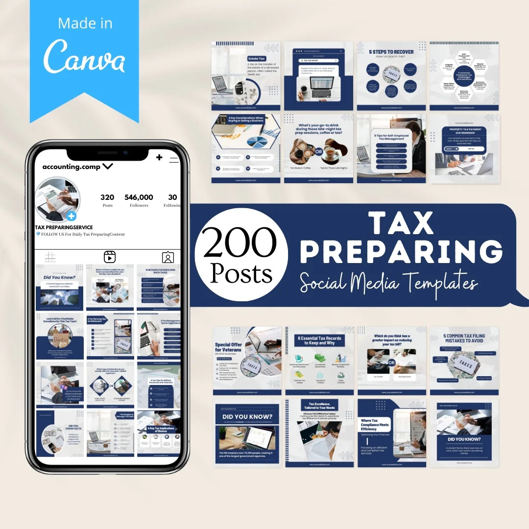 200 Tax Preparing - Social Media Templates