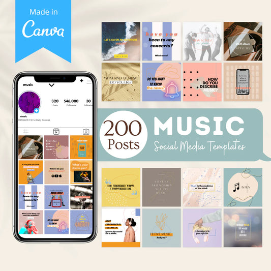 200 Music Posts - Social Media Templates