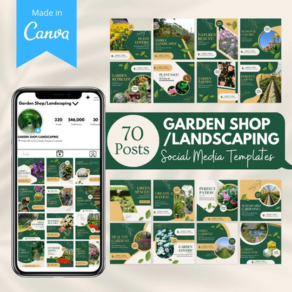 70 Garden Shop/Landscaping Promotion Canva Templates