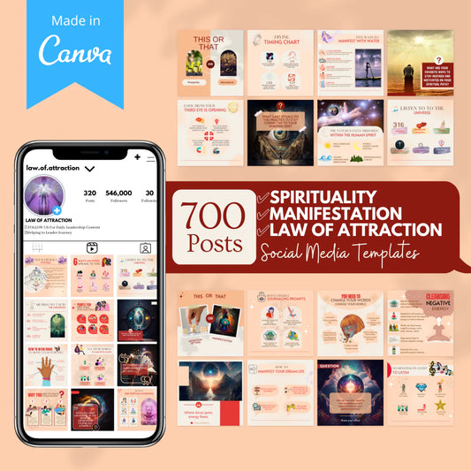 Spirituality/ Manifestation/ Law of Attraction Bundle- Social Media Templates