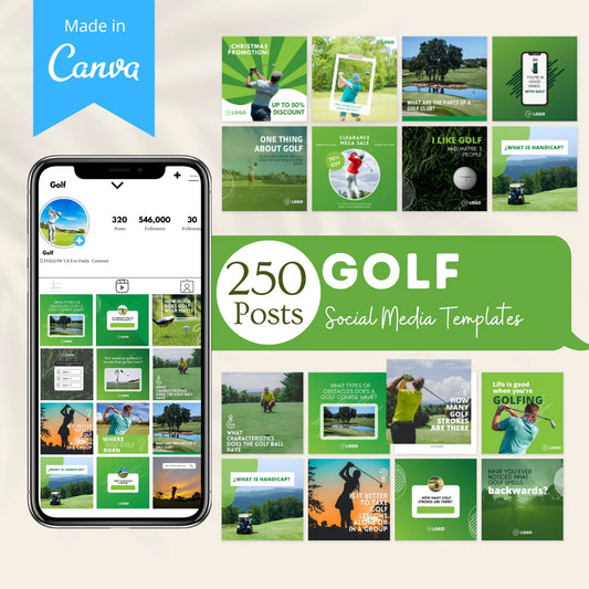 250 Golf Posts - Social Media Templates