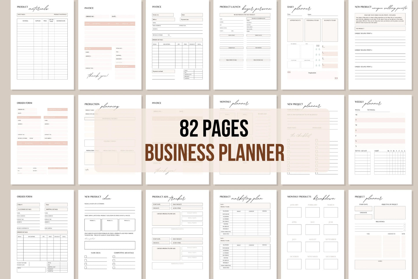 Business Planner - 82 Pages