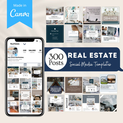 300 Real Estate Posts - Social Media Templates