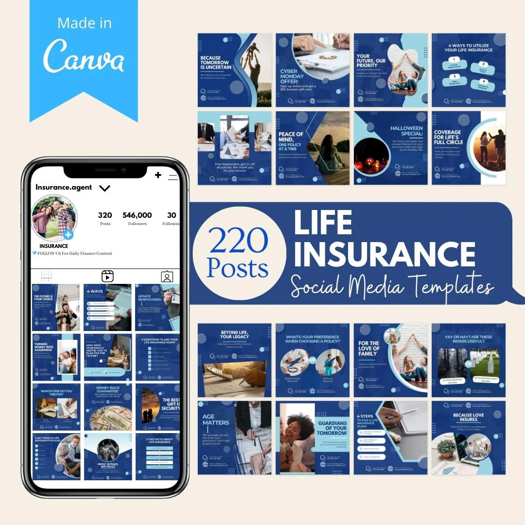 220 Life Insurance Posts - Social Media Templates