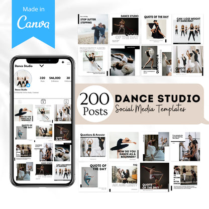 200 Dance Studio Posts - Social Media Templates