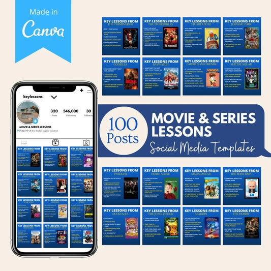 100 Movie & Series Key Lessons - Social Media Templates