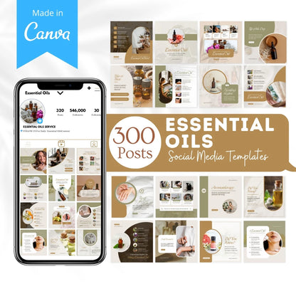 300 Essential Oils Posts - Social Media Templates