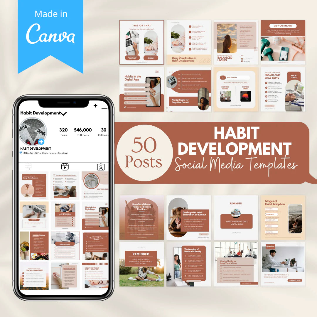 50 Habit Development - Social Media Templates