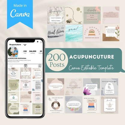 200 Acupuncuture Posts - Social Media Templates