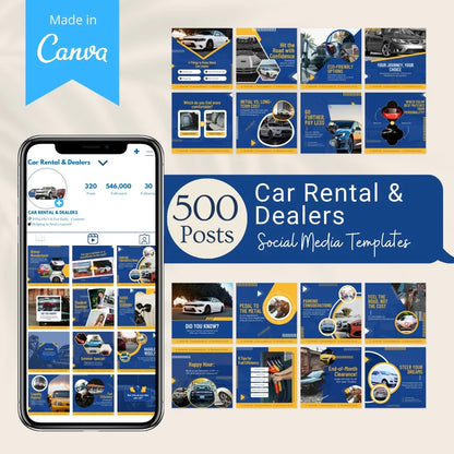 500 Car Rentals & Dealers Posts - Social Media Templates