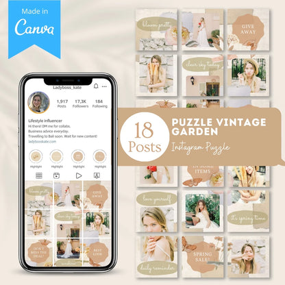 Puzzle Vintage Garden - Canva Templates