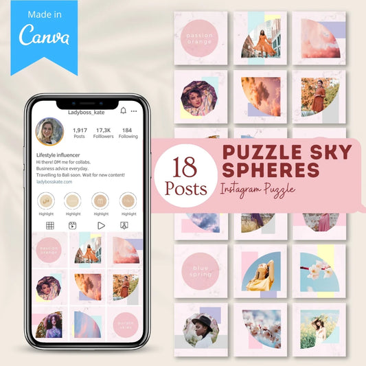 Puzzle Sky Spheres - Canva Templates