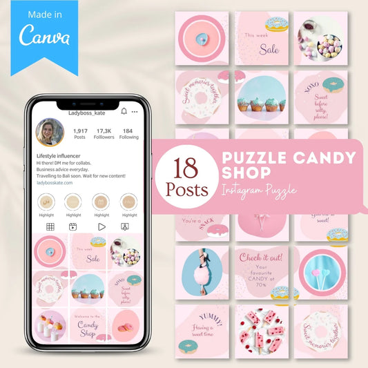 Puzzle Candy Shop - Canva Templates