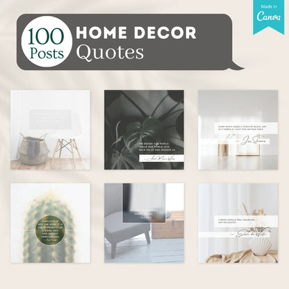 300 Home Decor Posts - Social Media Canva Templates